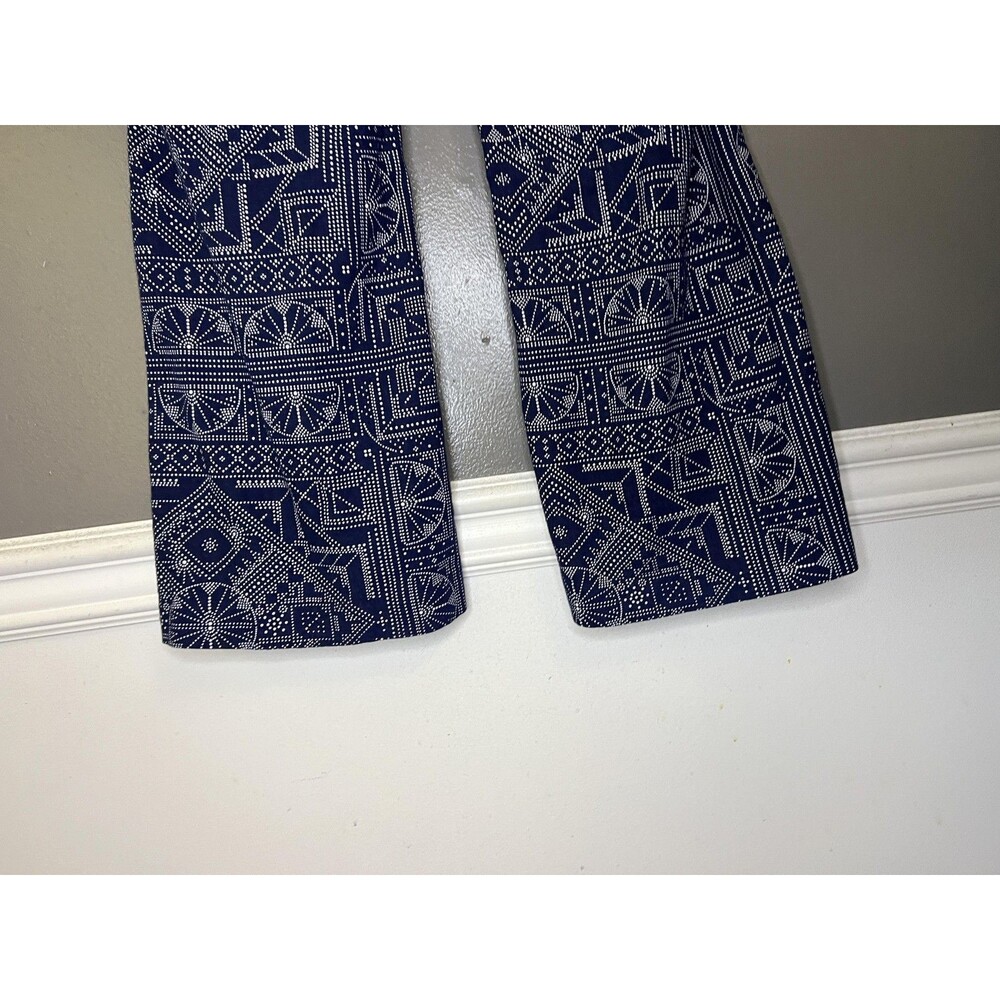 Roxy Pants Womens Small Blue Geometric Wide Leg Tassel Drawstring Lounge Elastic - Picture 7 of 13